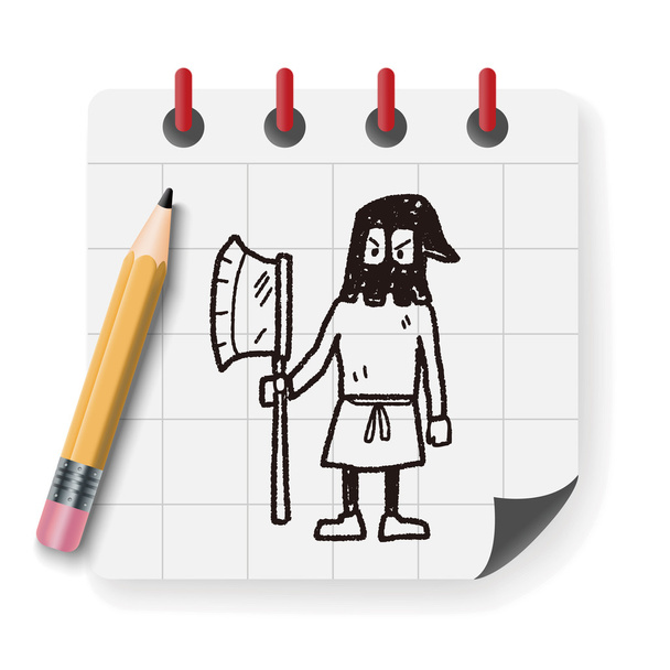 executioner people doodle vector illustration - Vector, Image