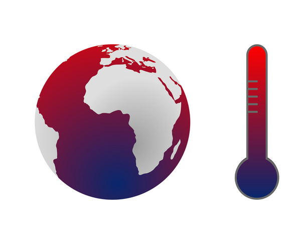 Κλιματική αλλαγή: υπερθέρμανση του πλανήτη - Διάνυσμα, εικόνα