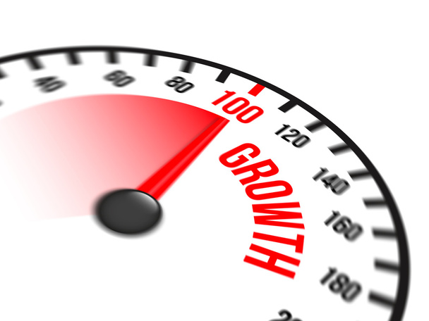 Speedometer Focused on a Hundred Percent Growth - Photo, Image