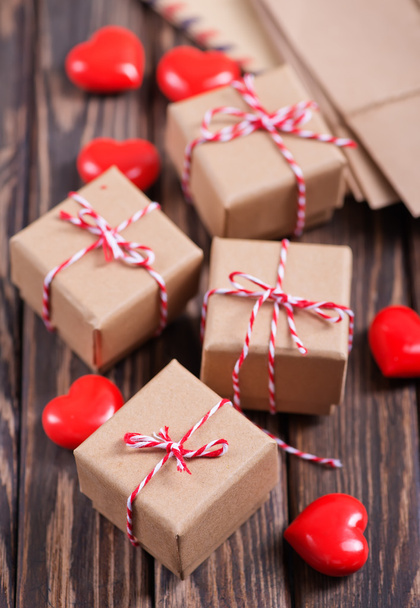 boxes for presents with hearts - 写真・画像
