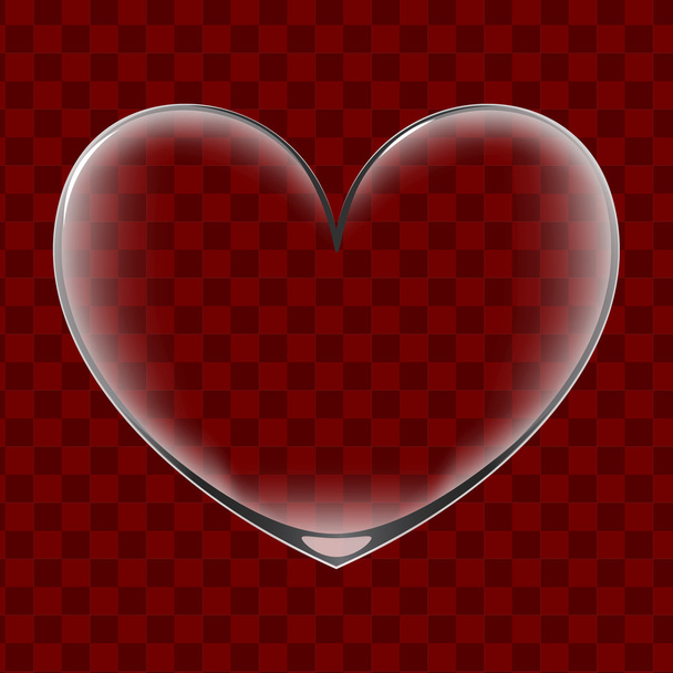 Heart shaped transparent glass, vector - Vector, Image