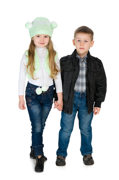 Fashion children stand together - Photo, Image