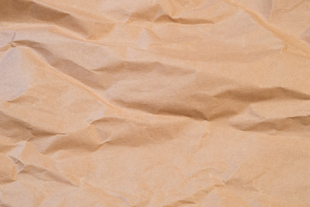 Closeup of brown wrinkled paper background - Photo, Image