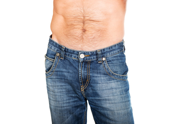 Shirtless men in jeans trousers - Fotoğraf, Görsel