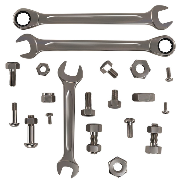 Set of Nuts, Bolts and Wrenches  - Photo, Image