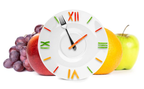 Food clock with fruits - Photo, Image
