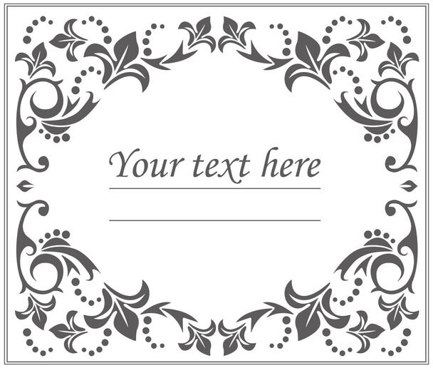 Vintage classic oval frame with floral ornament - Vector, Imagen