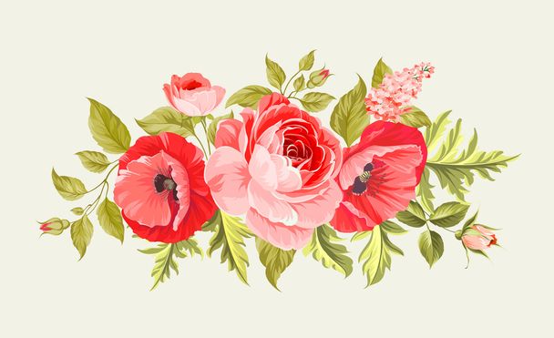 Background with poppies. - Vector, Image