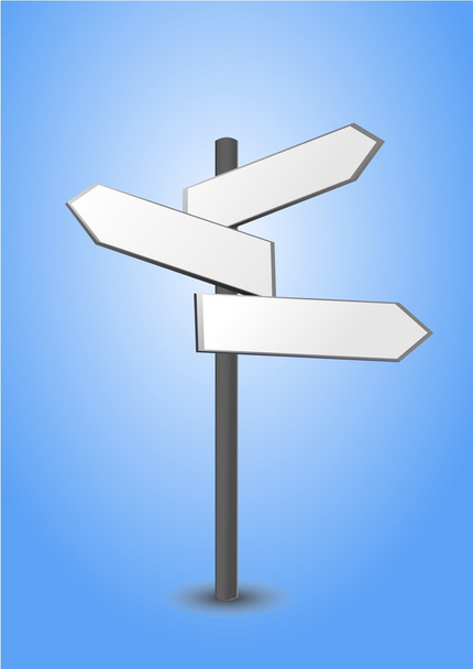 Signpost, em três partes, indica a direção
 - Vetor, Imagem