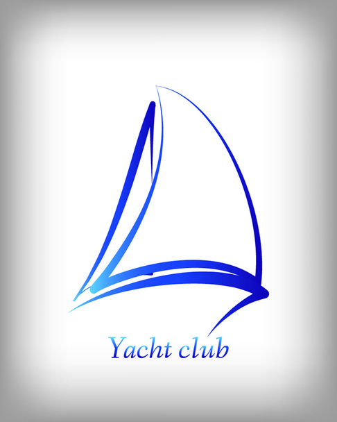 Kék vonal yacht ikon - Vektor, kép