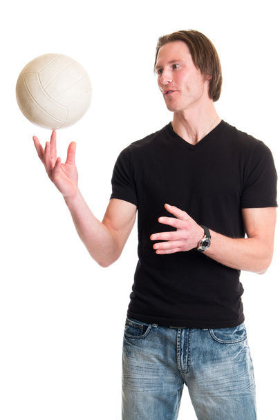 Homem Casual com Voleibol
 - Foto, Imagem