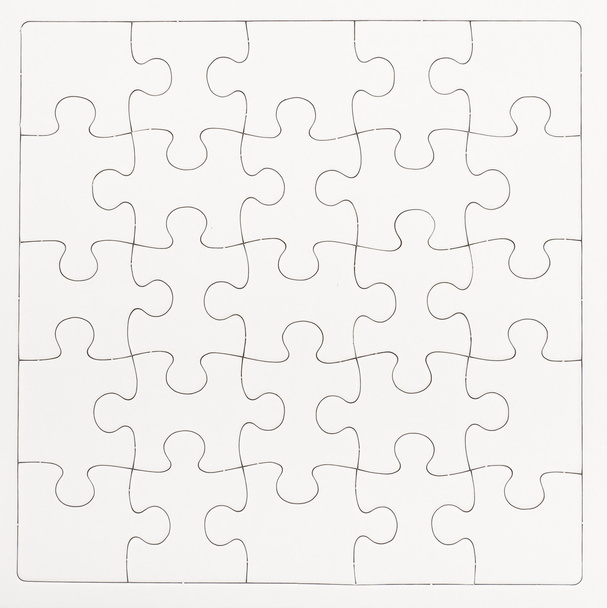 White blank jigsaw isolated on white background - Photo, Image