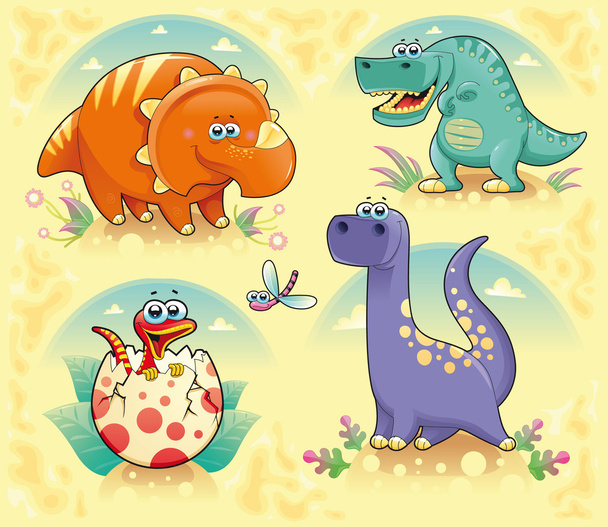 Группа забавных динозавров
. - Вектор,изображение