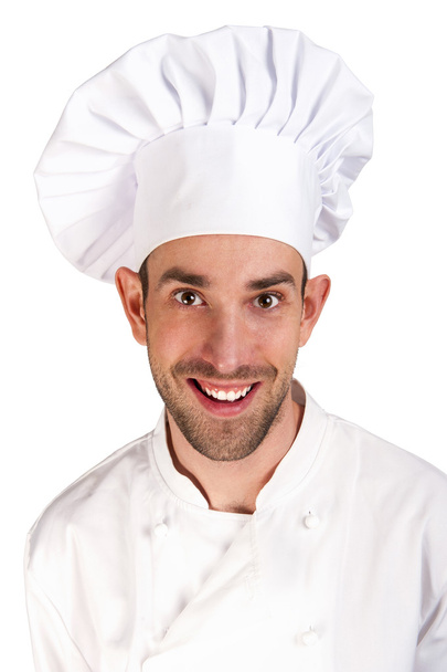 Un chef masculino aislado sobre fondo blanco
. - Foto, Imagen