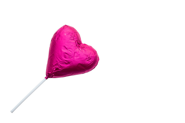 chocolate heart-shaped lollipop - Foto, afbeelding