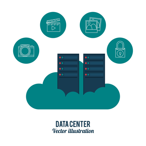 Data center design - Vektor, kép