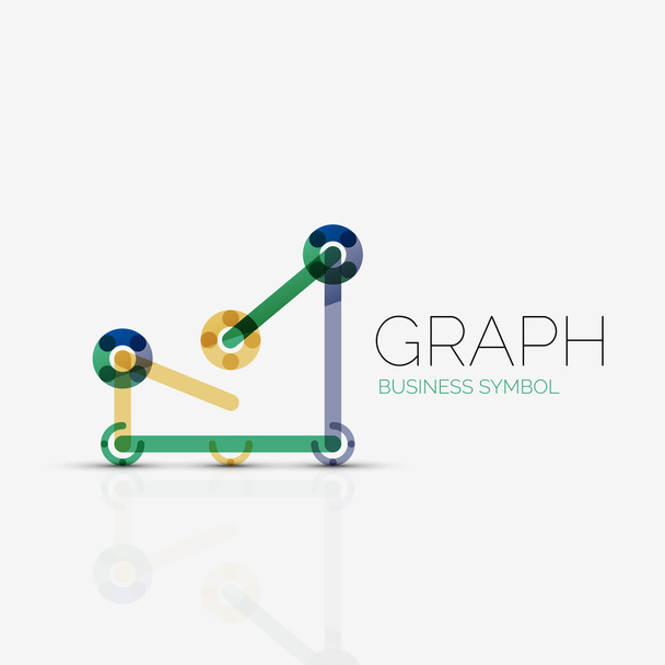 Streszczenie logo idea, Wykres liniowy lub wykres biznes ikona. Szablon projektu logo Creative wektor - Wektor, obraz