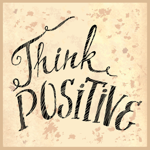 Cartão vintage pensar positivo
 - Vetor, Imagem