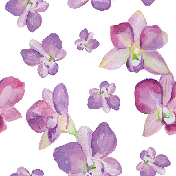 Watercolor seamless pattern of exotic flowers. - Vettoriali, immagini