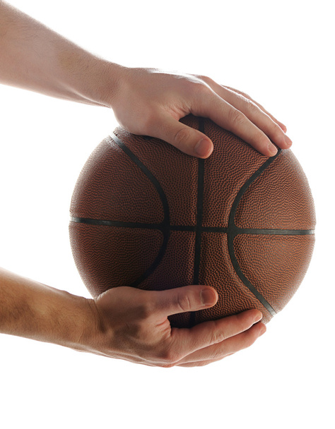 basketbalový míč v rukou - Fotografie, Obrázek
