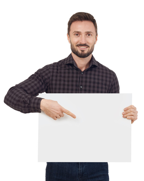 Man with blank sign - Foto, Imagen