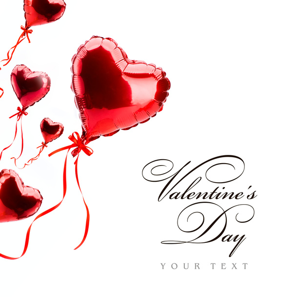 arte corazones rojos en blanco, San Valentín concepto de día
 - Foto, Imagen