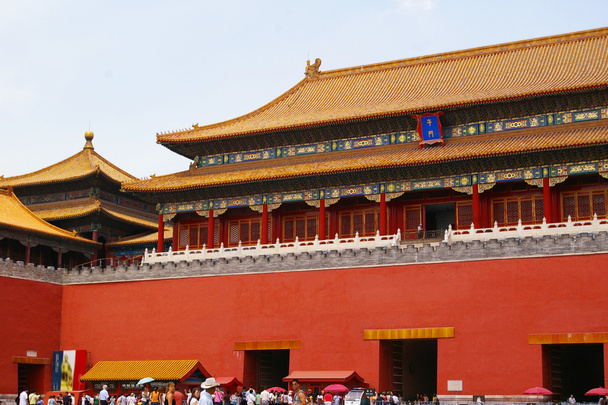 Brama z Zakazanego Miasta w Pekinie, Chiny - Zdjęcie, obraz