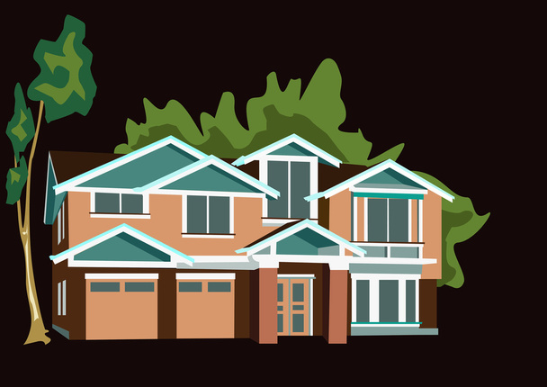 Typical house in America - Vector, Image