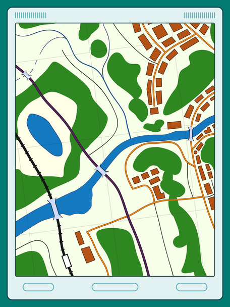 mapa en la navegación GPS
 - Vector, Imagen
