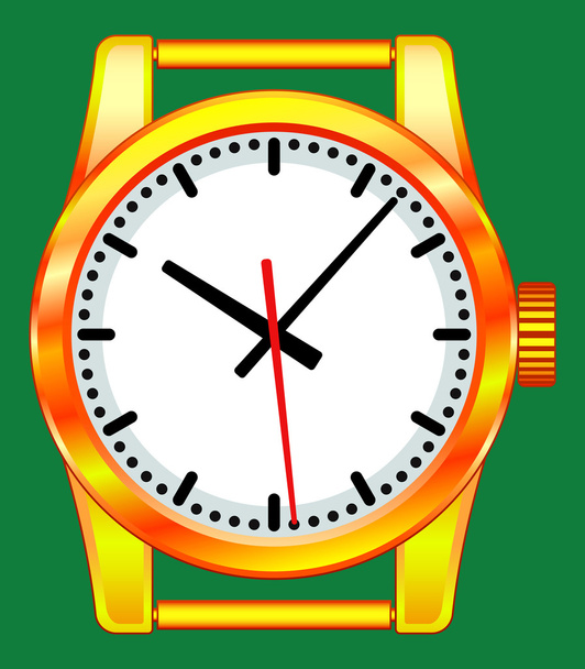 gold wristwatch icon - Vector, Image
