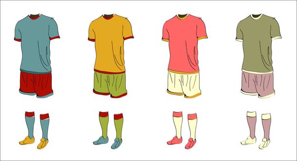 Uniformes de fútbol coloridos
 - Vector, Imagen