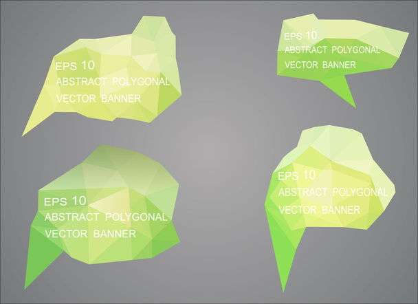 green abstract origami polygonal banners - Vector, Image