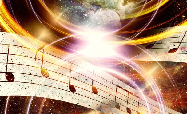 Музыка и космос и звезды с абстрактным цветовым фоном
. - Фото, изображение