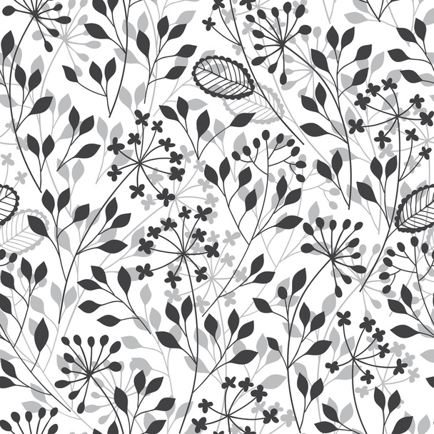 abstract hand-drawn flowers pattern - Vettoriali, immagini