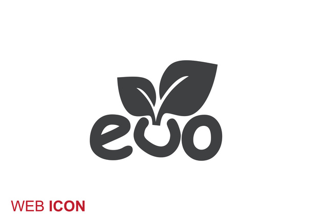 Eco inscription with leaves icon - Vektor, kép