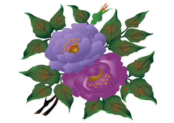 Flores púrpuras abstracción
 - Vector, imagen