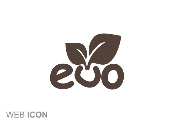 Eco inscription with leaves icon - Vektor, kép