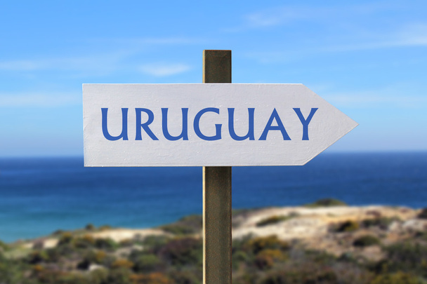 Уругвай знаку з моря у фоновому режимі - Фото, зображення
