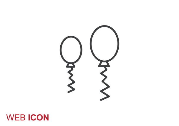 Simple balloons outline icon - Vector, Image