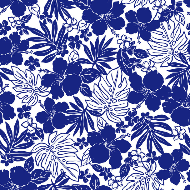 Hibiscus flower pattern - Vector, Image