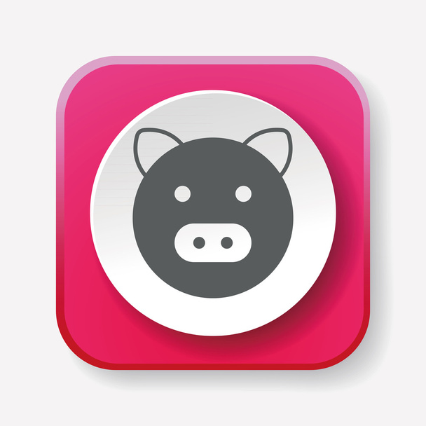 pig icon vector illustration - Vetor, Imagem