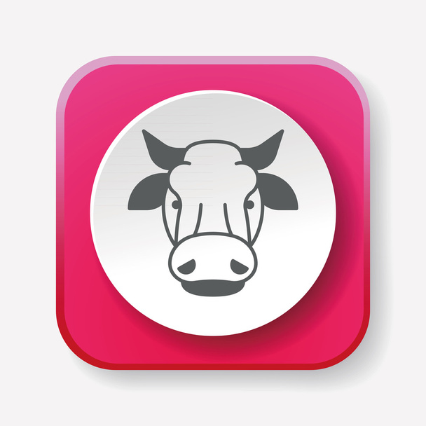 cow icon vector illustration - Διάνυσμα, εικόνα