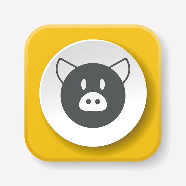 animal pig icon vector illustration - Vector, Imagen