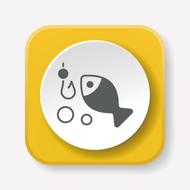 fishing icon vector illustration vector illustration - Vektör, Görsel