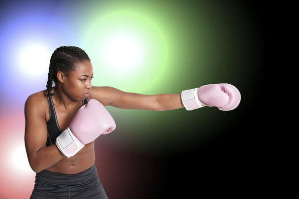 beautiful young woman Boxing - Photo, Image
