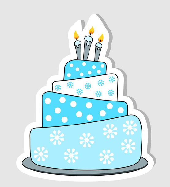 birthday cake label with drop shadow - Vector, Image