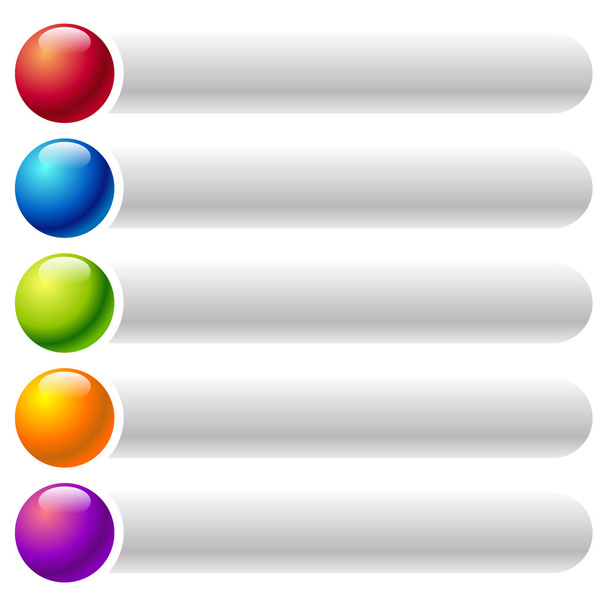 Colorful, rounded banner, buttons set - Vector, Image
