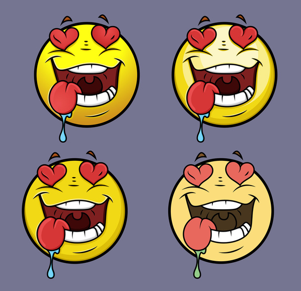 Miłość uderzył Emoji emotikon - Wektor, obraz