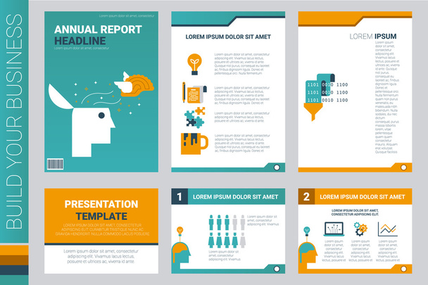 Annual report book cover and presentation template - Vector, Image