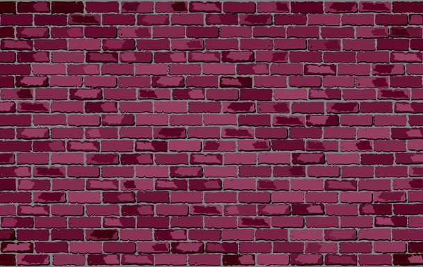 Dark Pink - Burgundy brick wall - Vektör, Görsel